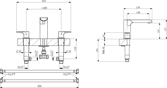 Смеситель для раковины Villeroy & Boch Liberty TVW10700700061