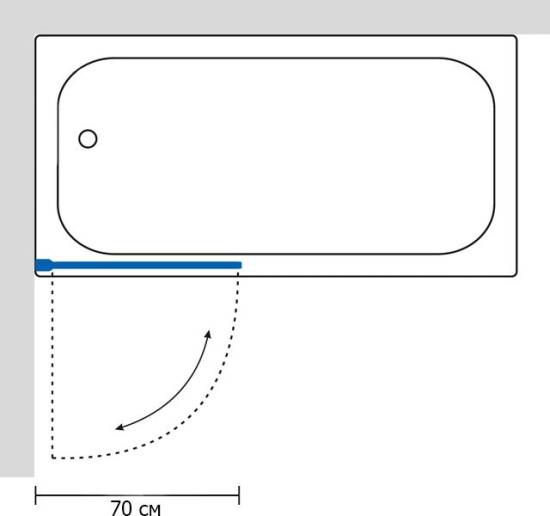 Шторка на ванну GuteWetter Lux Pearl GV-601 левая 70 см стекло бесцветное, профиль хром