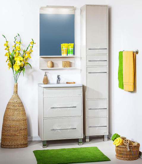 Тумба с раковиной Бриклаер Чили 60 светлая лиственница С