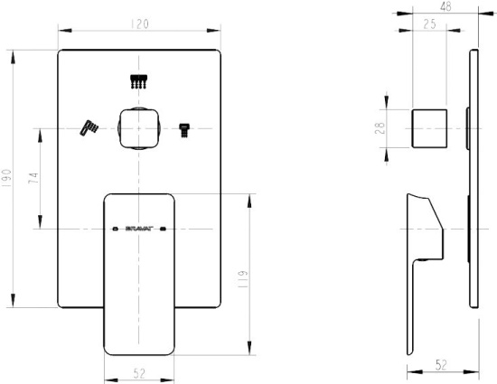 Смеситель для ванны Bravat Phillis P69195C-ENG