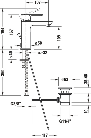 Смеситель для раковины Duravit A.1 A11020001010