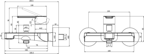 Смеситель для ванны Villeroy & Boch Architectura TVT10300200061