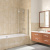 Шторка на ванну Vegas Glass E2V LUX 120 07 01 R профиль матовый хром, стекло прозрачное