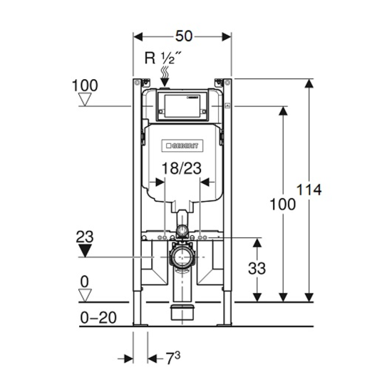 Инсталляция для унитаза Geberit Duofix Alpha 458.175.00.1 с кнопкой 115.040.21.5