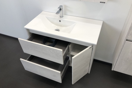 Тумба с раковиной Comforty Бремен 90 дуб белый