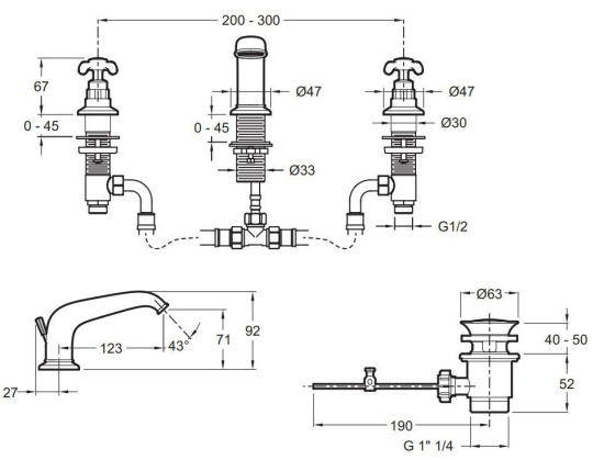 Смеситель для раковины Jacob Delafon Cleo1889 E24306-BGG