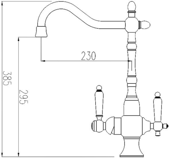 Смеситель для кухни Zorg Sanitary ZR 336 YF-50 antique