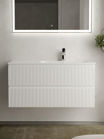 Тумба с раковиной Sancos Snob R 100 Bianco правая SNR100RW, подвесная