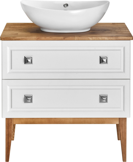 Тумба с раковиной ASB-Woodline Каталина 80 белая