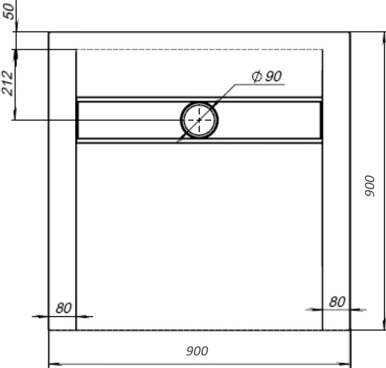 Поддон для душа Stworki Эстерсунд 90x90 белый камень