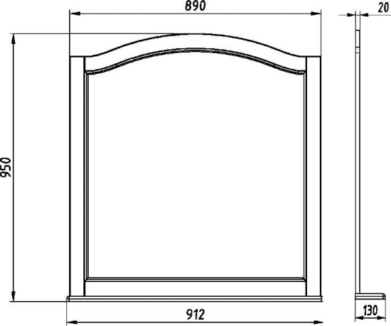 Зеркало ASB-Woodline Модерн 105 антикварный орех