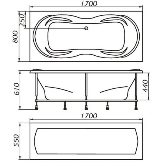 Акриловая ванна 1MarKa Avers 170 см