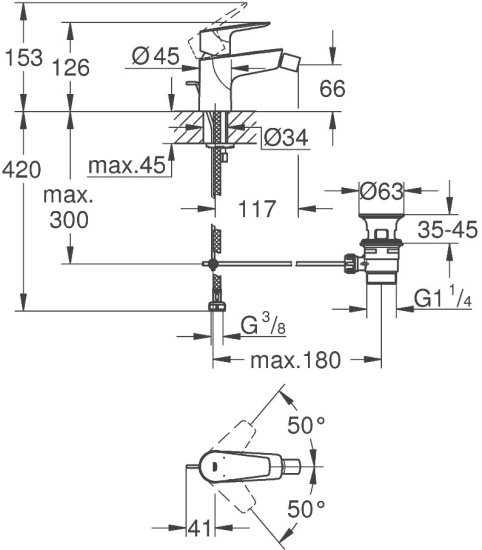 Смеситель для биде Grohe Start Edge 23345001