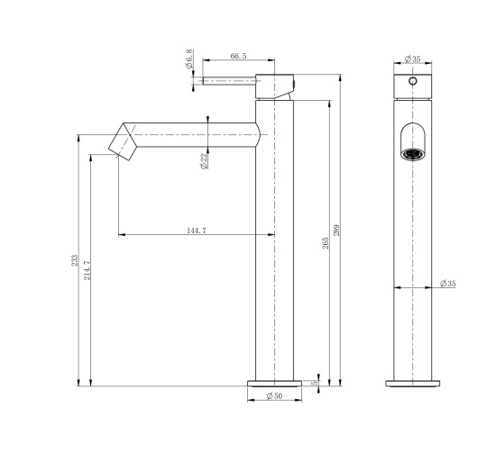 Смеситель для раковины Wonzon & Woghand WW-H1064-MB высокий