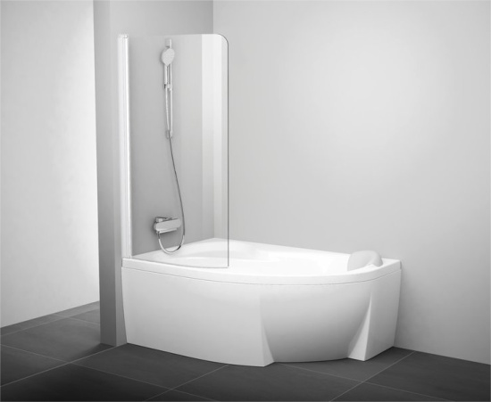 Шторка на ванну Ravak Rosa CVSK1 140/150 L Transparent, профиль белый