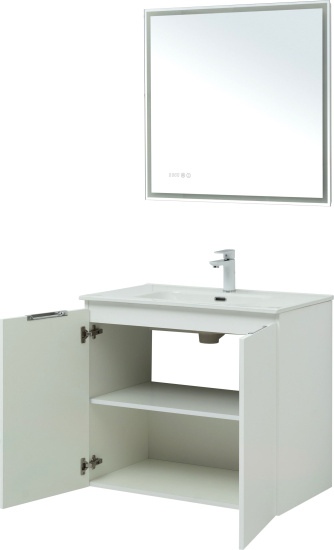 Мебель для ванной Aquanet Алвита new 80 подвесная, белая матовая, с дверками