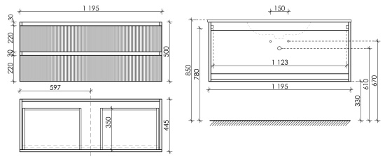 Тумба с раковиной Sancos Snob R 120 Doha Soft SNR120SM, подвесная