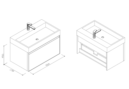 Тумба с раковиной Altrobagno Abruzzi 1000 pietra