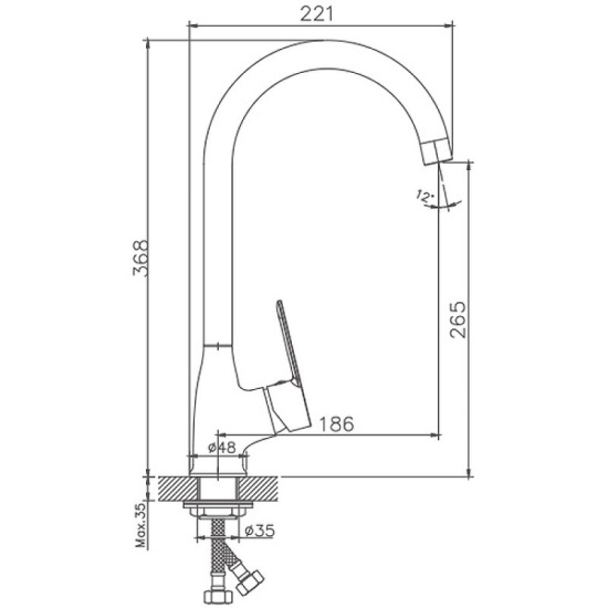 Смеситель для кухни Haiba HB73557-8 белый/хром