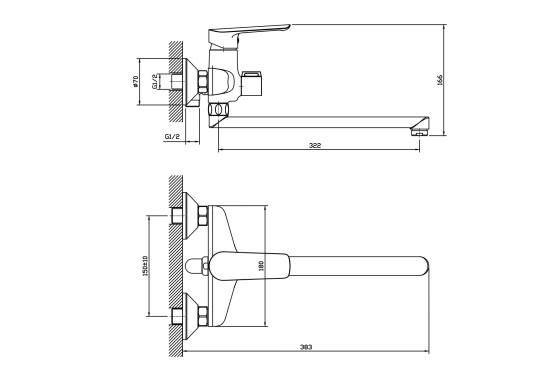 Смеситель для ванны Esko Lagos LG 31