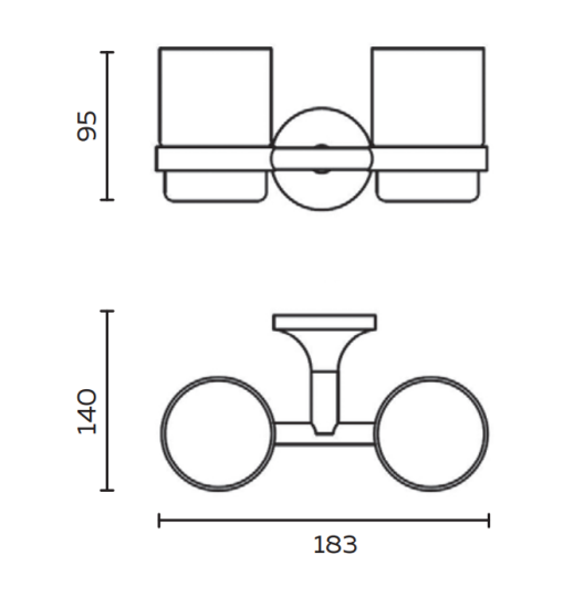 Стакан двойной Altrobagno Corposo 081702 Or подвесной