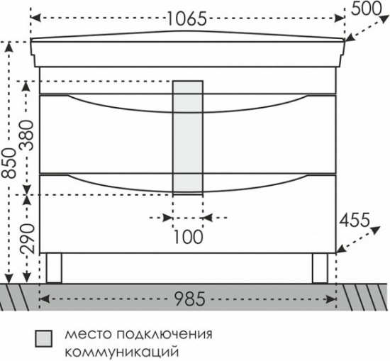 Тумба с раковиной СанТа Сатурн 105 напольная