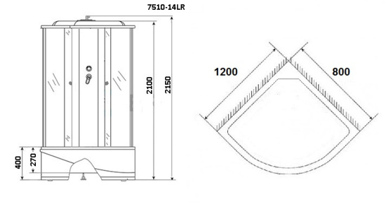 Душевая кабина Niagara NG-7510-14R BLACK