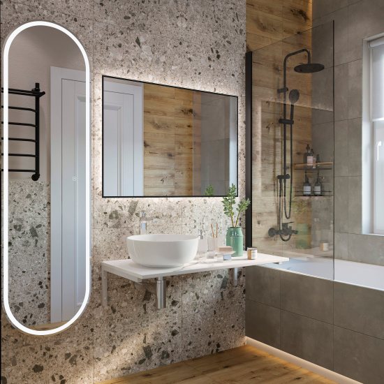 Мебель для ванной Diwo Элиста 100 белый мрамор, с раковиной Moduo 40 Ring