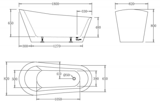 Акриловая ванна Belbagno BB63-1800 180 см