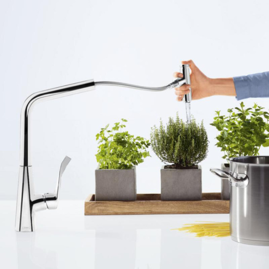 Смеситель для кухни Hansgrohe Metris Select M71 73807000 хром