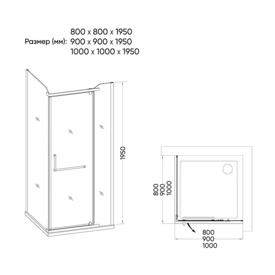 Душевой уголок Veconi Rovigo RV18-90K-01-19C1