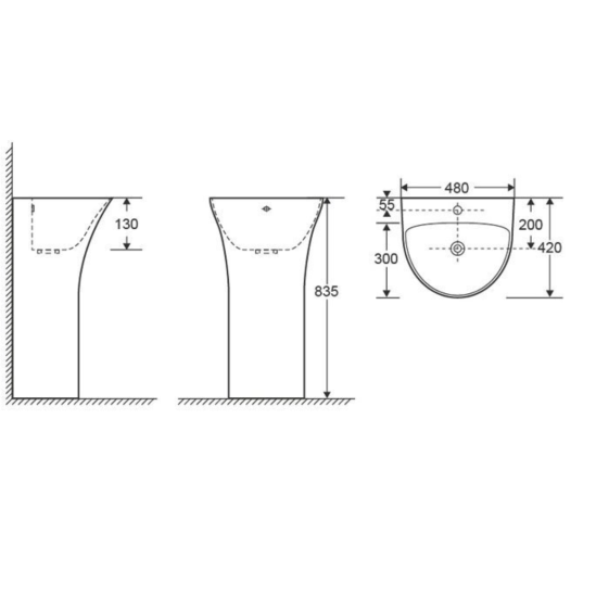 Напольная раковина CeramaLux G307