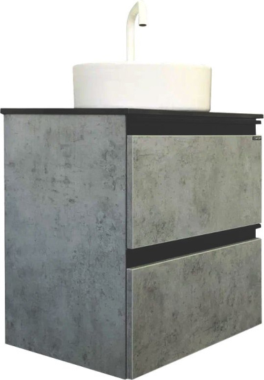 Мебель для ванной Comforty Эдинбург 60-2 подвесная, бетон светлый, раковина 9111