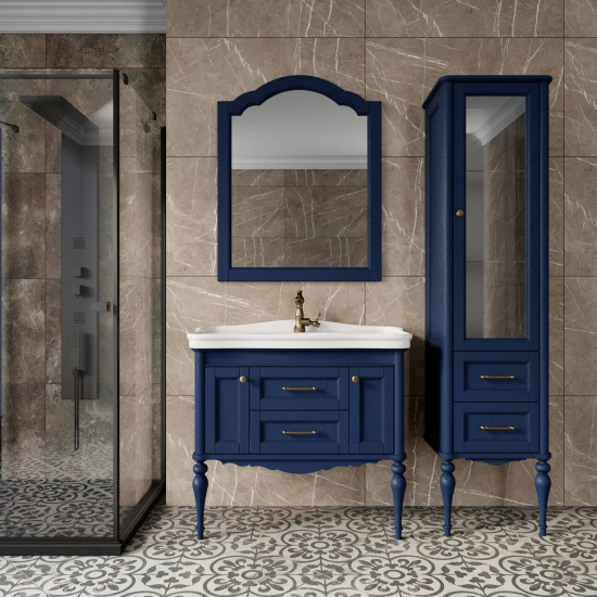 Пенал ValenHouse Эстетика 60 R синий, фурнитура бронза