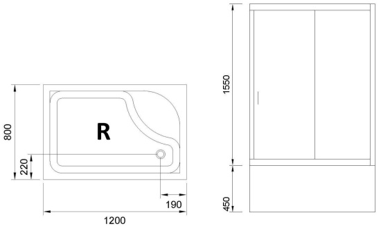 Душевой уголок Royal Bath RB 8120BP-T-R