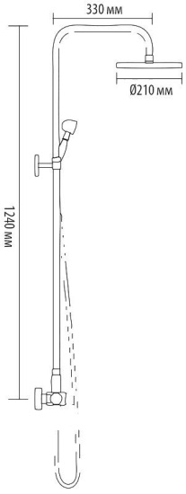 Душевой комплект Bronze de Luxe Windsor 10137/1DF с внутренней частью