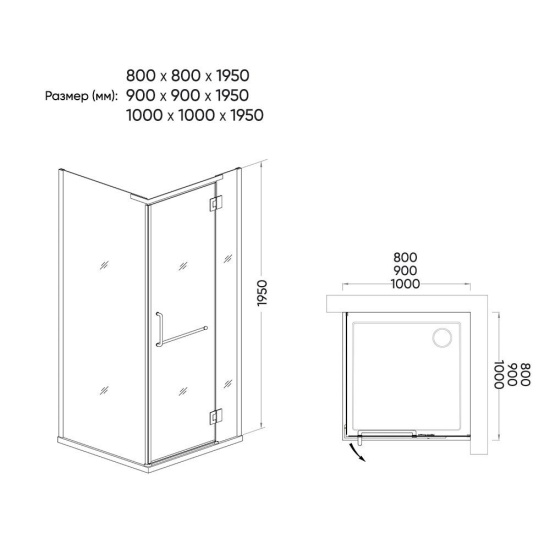 Душевой уголок Veconi Rovigo RV15-80K-01-19C1