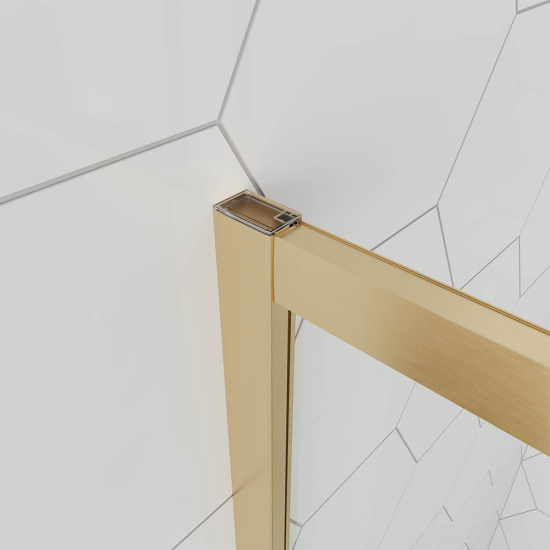 Душевой уголок Veconi Ottimo P10 G 100x100 OP10G-100100-12-C9, профиль золото брашированное, стекло матово-тонированное