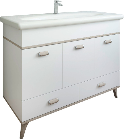 Мебель для ванной Sanflor Бруно 105 белый, орегон, напольная