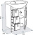 Мебель для ванной Triton Диана 55 L, 3 ящика, белая