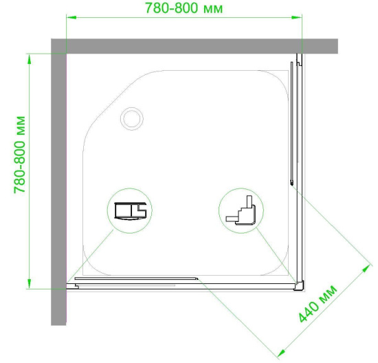 Душевой уголок Royal Bath HPD RB 80 HPD-T 80x80