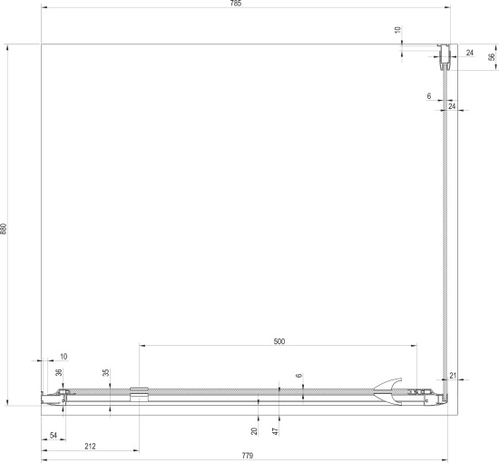 Душевой уголок Ravak PDOP1 80х90, Transparent, профиль белый