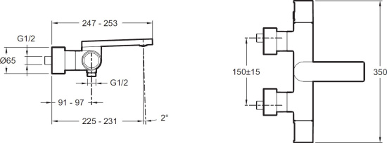 Смеситель для ванны Jacob Delafon Composed E73110-CP термостат