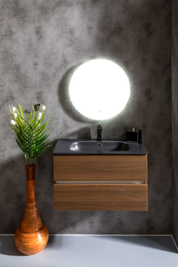 Тумба с раковиной Armadi Art Vallessi 80 темный матовый фактурный