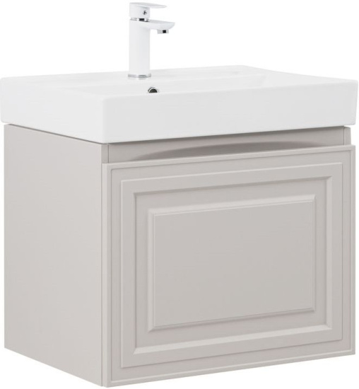 Тумба с раковиной Aquanet Агата 60 1 ящик, бежевая