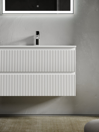 Тумба с раковиной Sancos Snob R 100 Bianco правая SNR100RW, подвесная