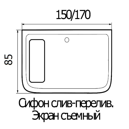 Акриловая ванна Wemor 170/85/55 S