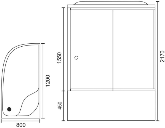 Душевая кабина Royal Bath RB8120BK2-T-CH-R