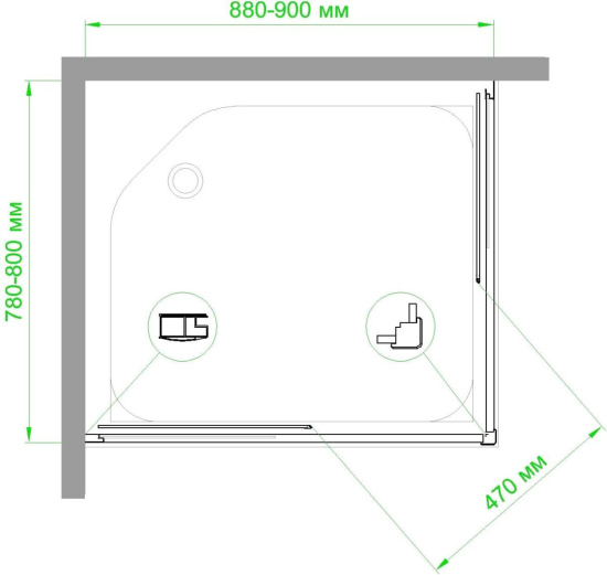 Душевой уголок Royal Bath HPD RB8090HPD-T-BL 90x80