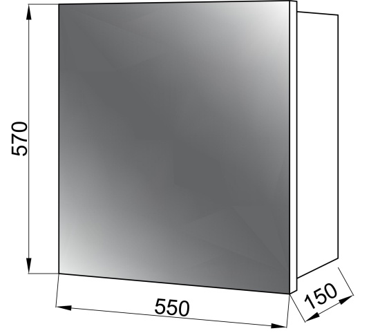 Зеркало-шкаф Cerutti SPA Пьемонт 55 без подсветки